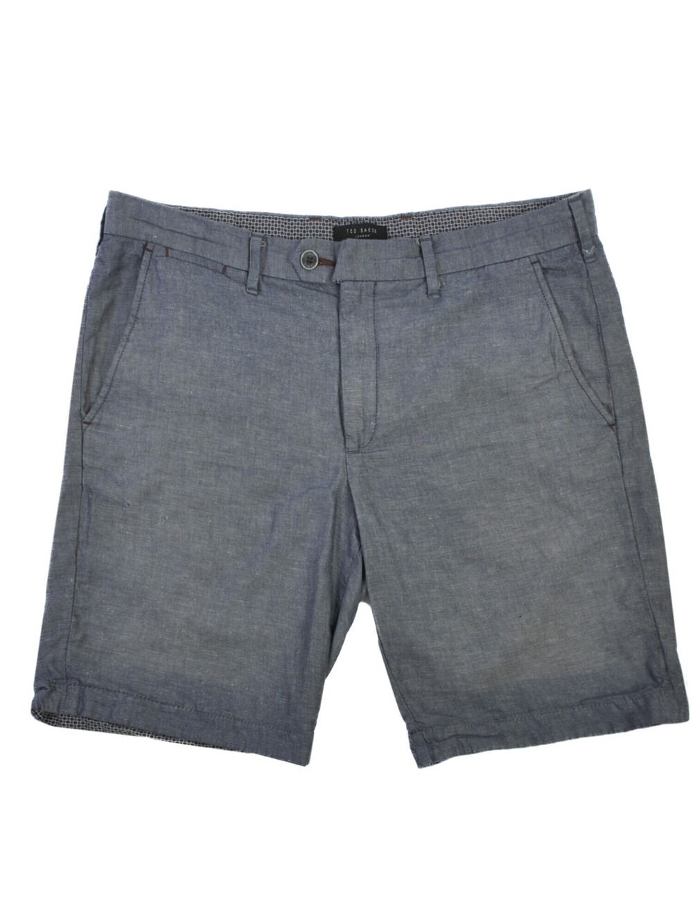Ted Baker Slate Grey Spainn Linen Blend Shorts 34 39324